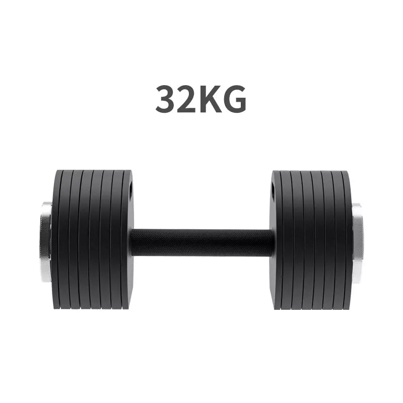 Coppia di manubri a peso variabile in acciaio 32 kg + stand in acciaio